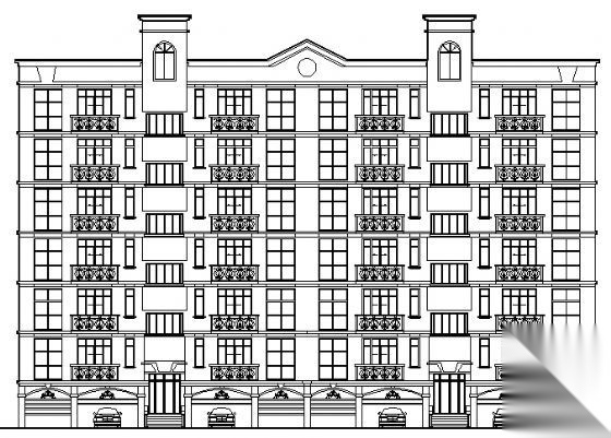 某七层住宅楼建筑方案图cad施工图下载【ID:149851186】