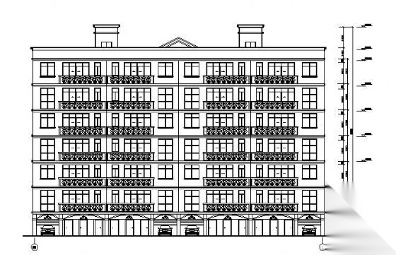 某七层住宅楼建筑方案图cad施工图下载【ID:149851186】