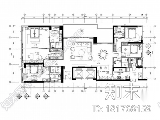 [深圳]高档花园小区CAD装修施工图施工图下载【ID:181768159】