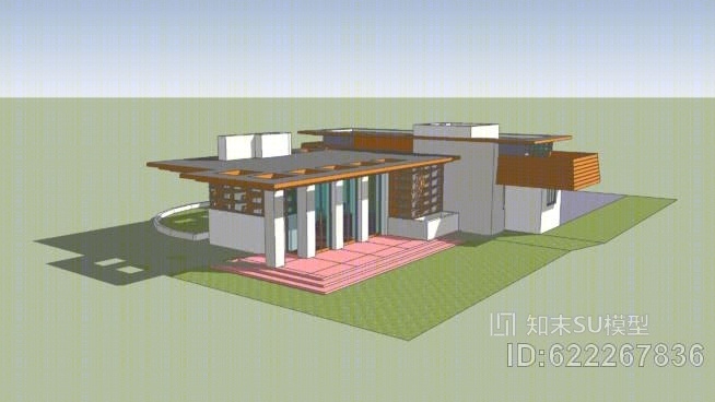 戈登house3弗兰克劳埃德赖特SU模型下载【ID:622267836】