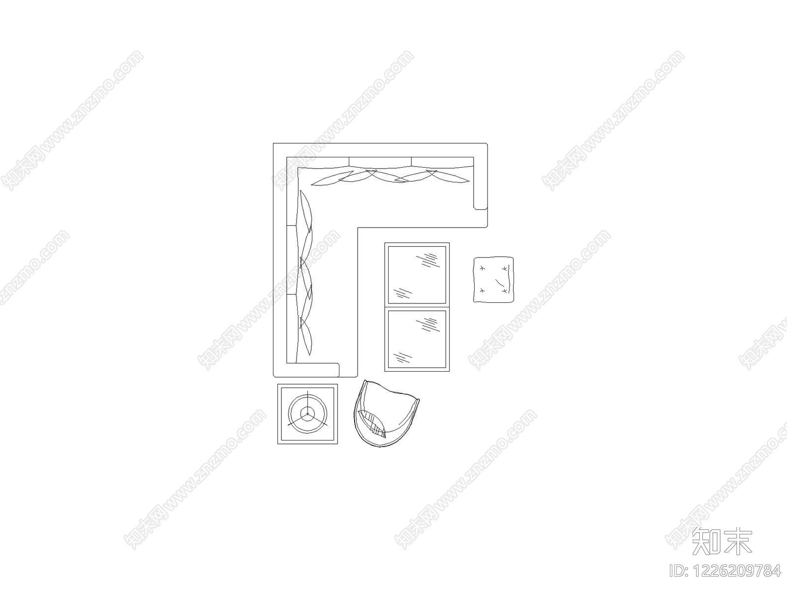 沙发CAD图纸