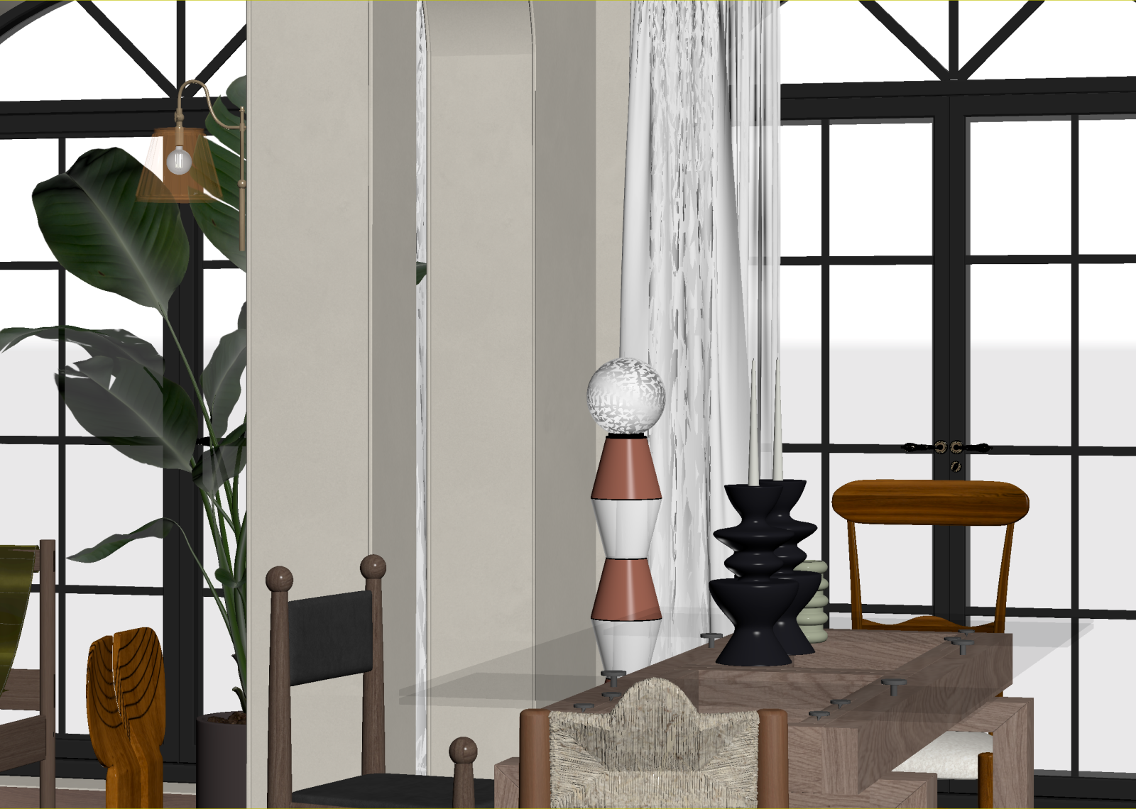 法式家居餐厅3D模型下载【ID:1215040581】