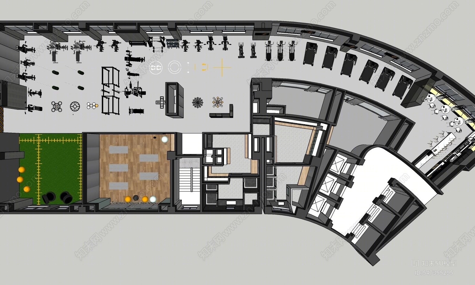 现代健身房SU模型下载【ID:547355295】