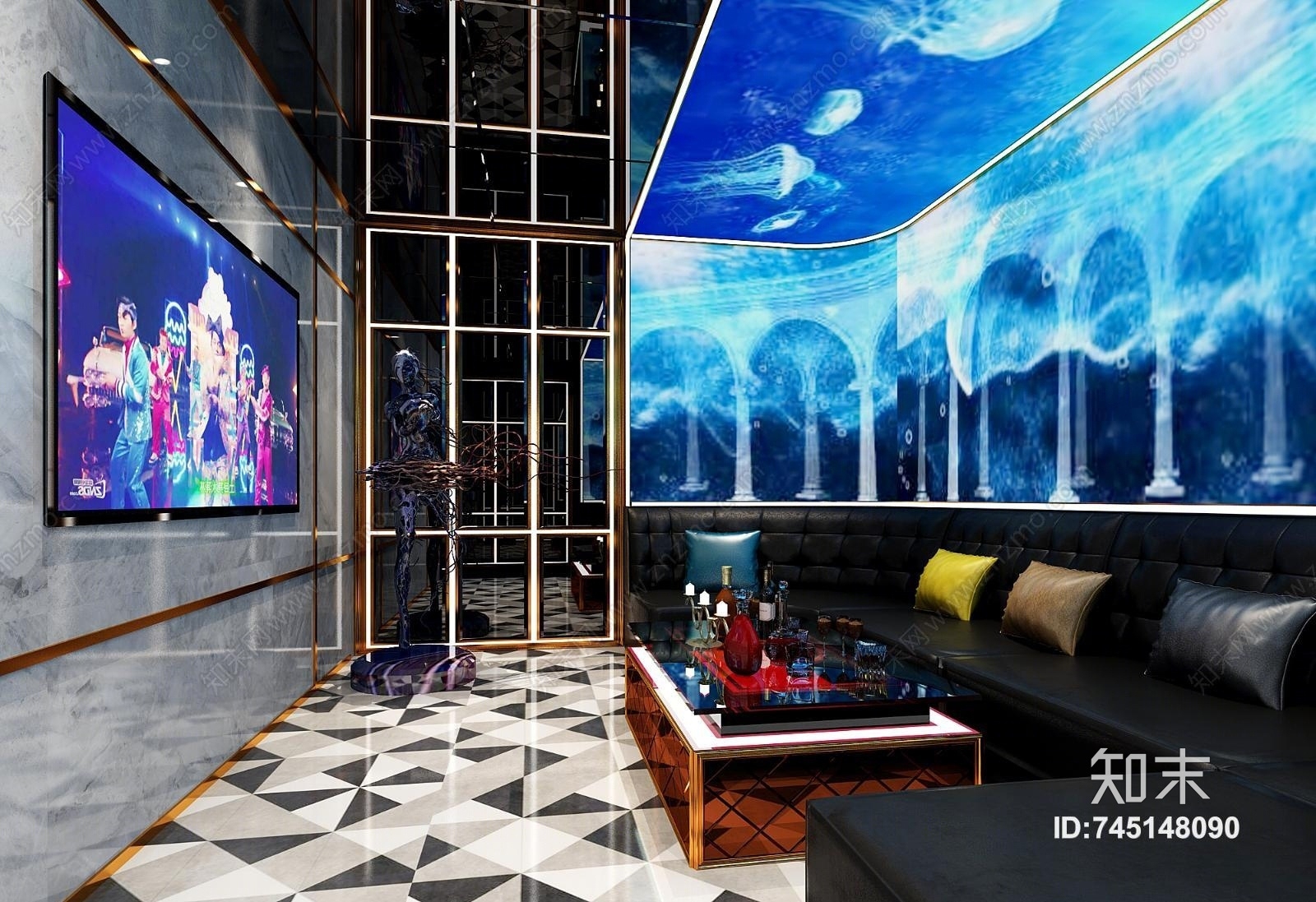 现代全息投影KTV3D模型下载【ID:745148090】
