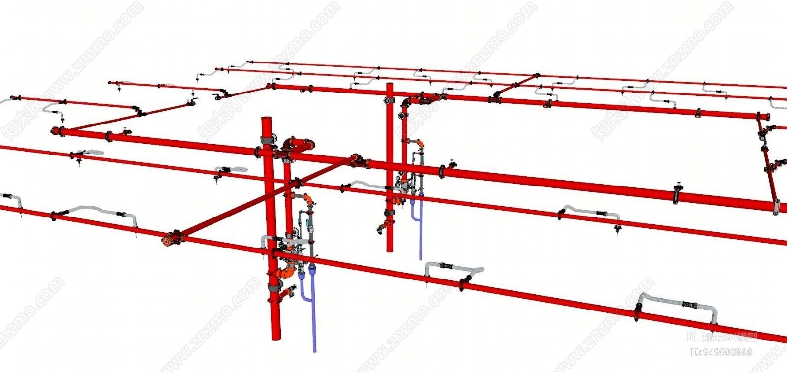 现代风格管道SU模型下载【ID:949506986】