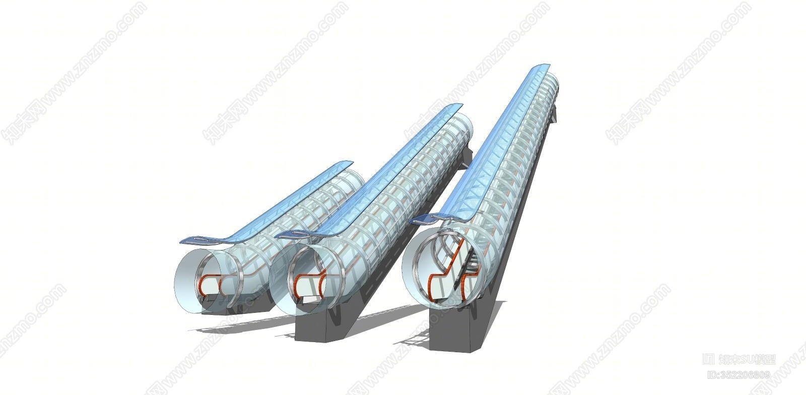现代风格电动扶梯SU模型下载【ID:352206809】