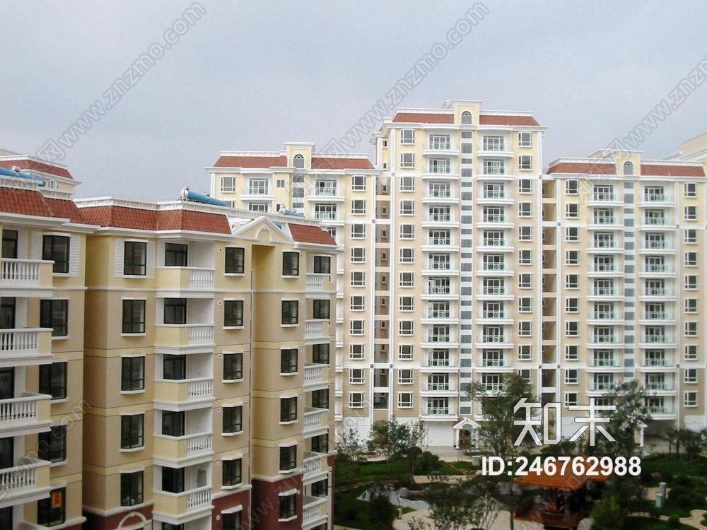 小区楼景外景贴图下载【ID:246762988】