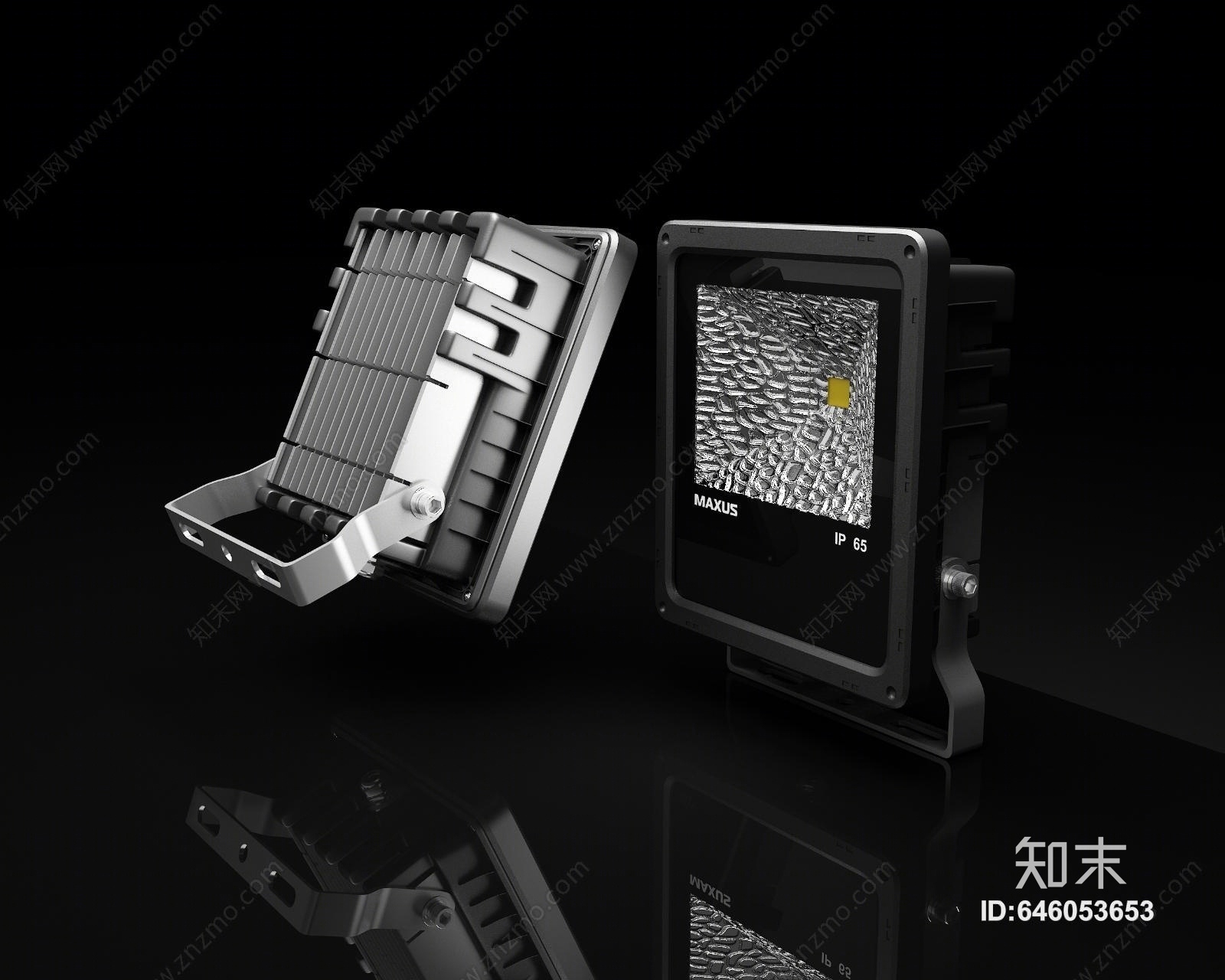 现代LED投光灯3D模型下载【ID:646053653】