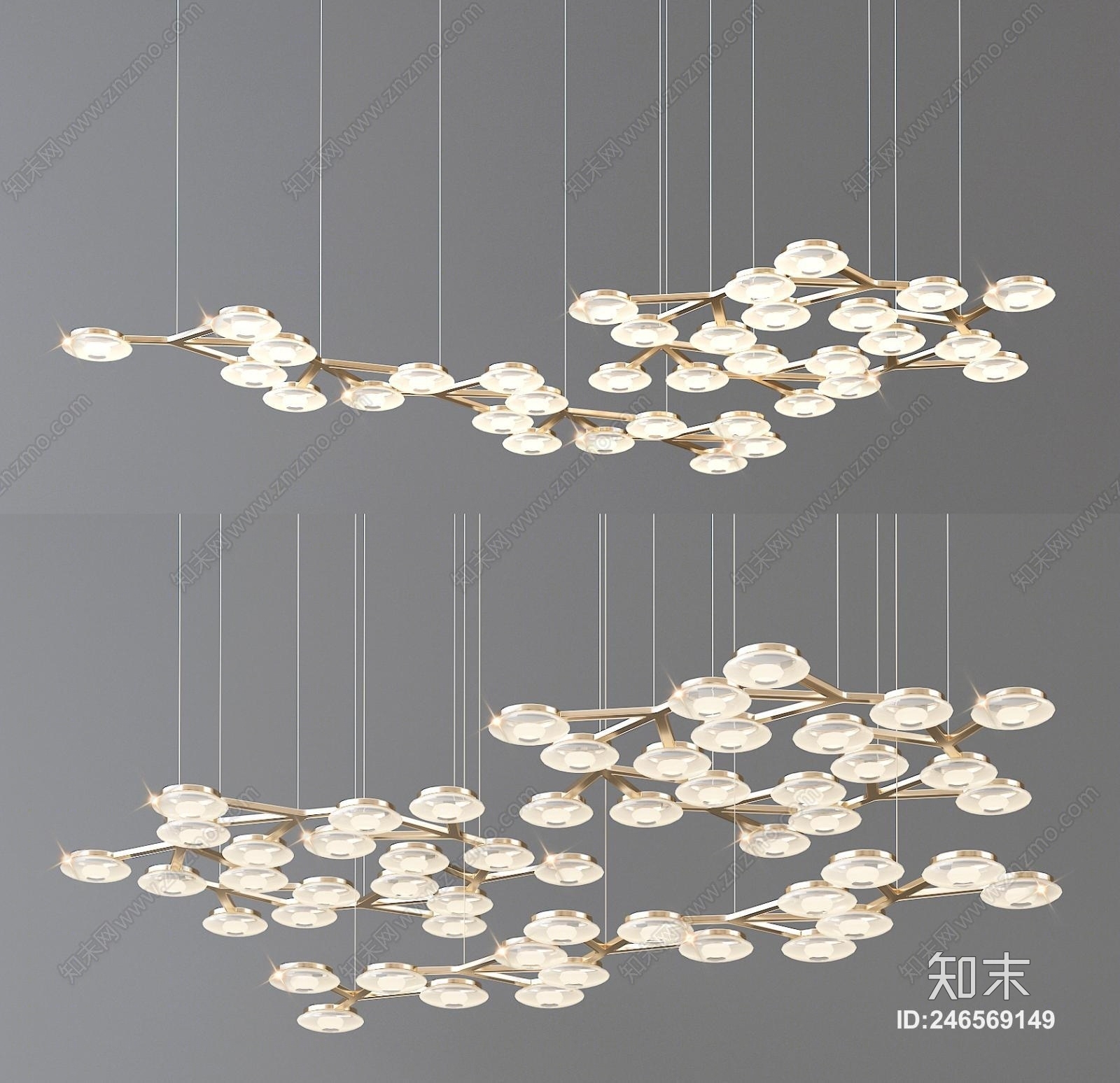现代装饰吊灯3D模型下载【ID:246569149】