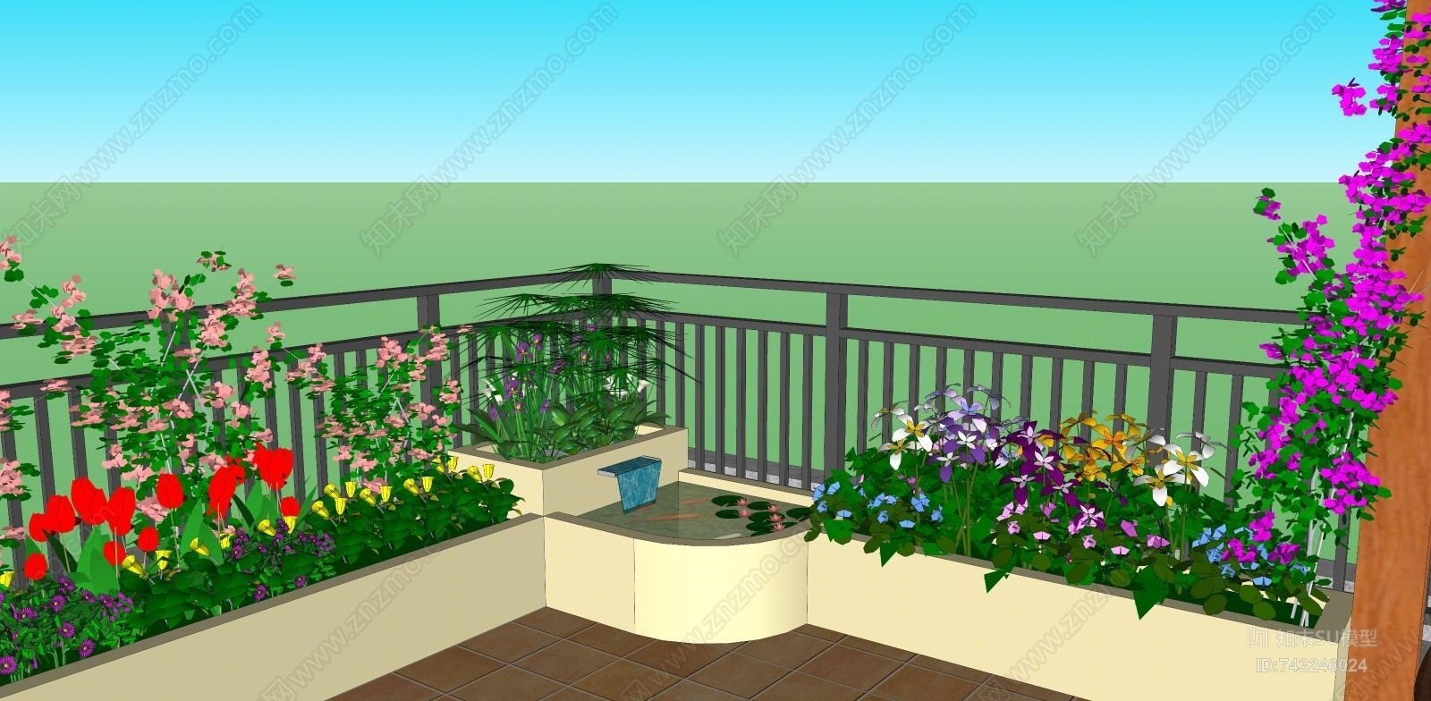现代露台SU模型下载【ID:743246024】