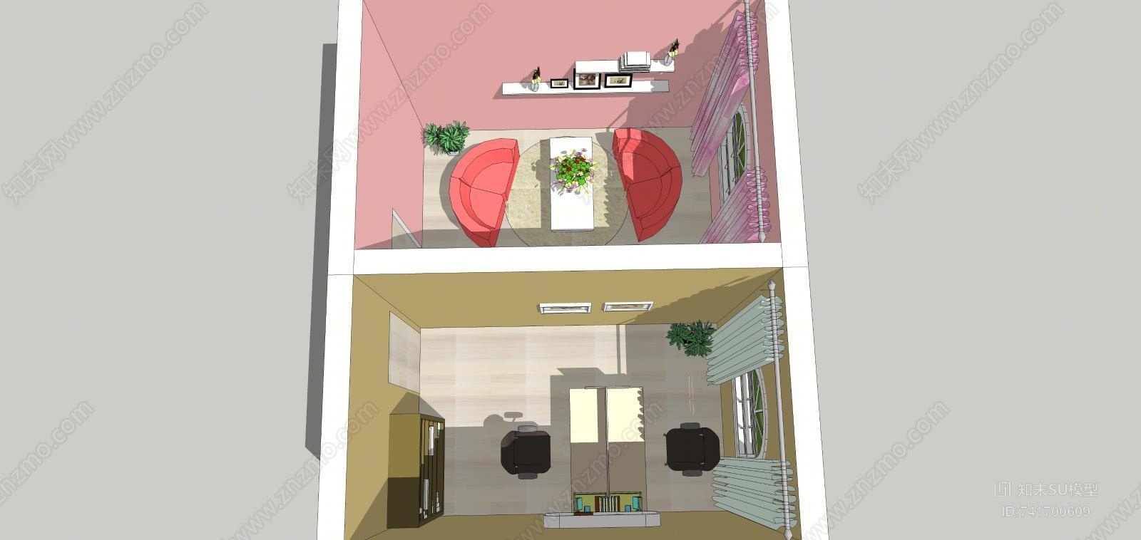 功能教室SU模型下载【ID:741700609】