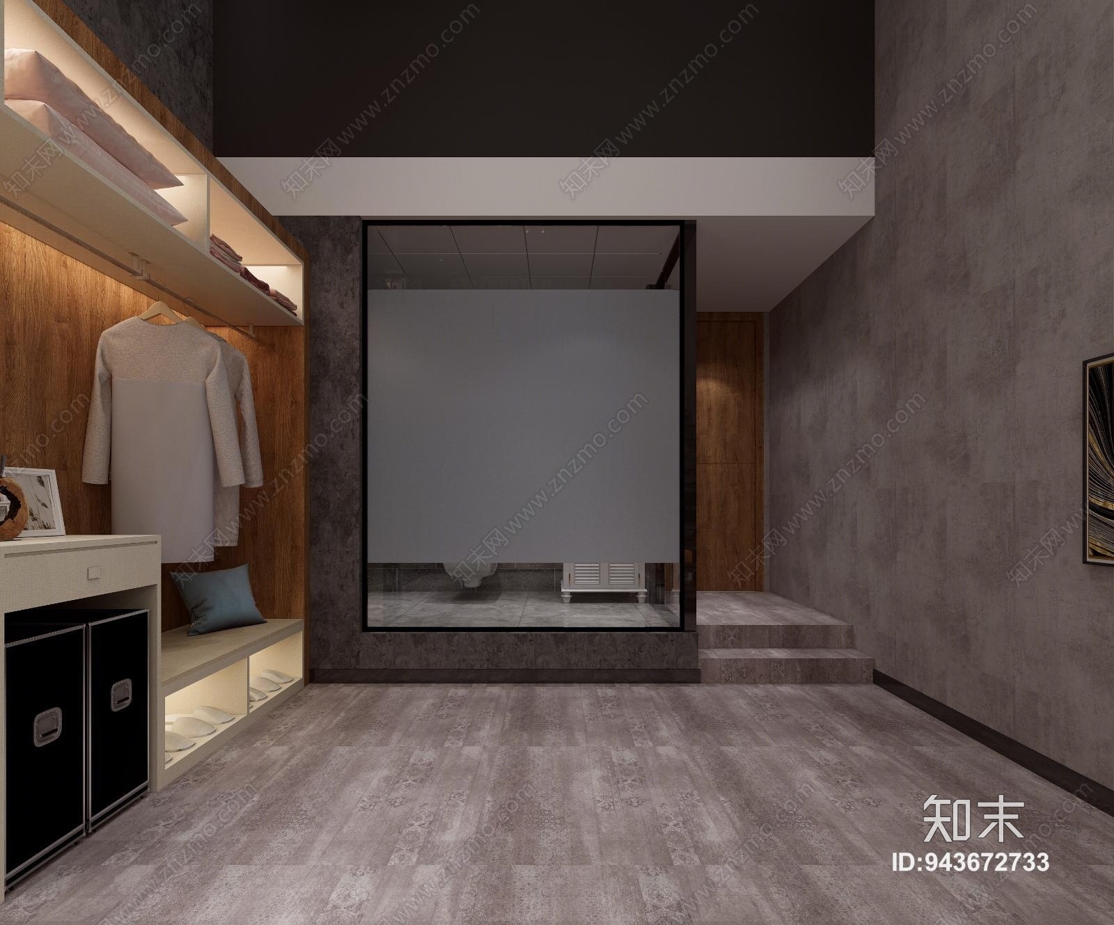 工业风单身公寓3D模型下载【ID:943672733】