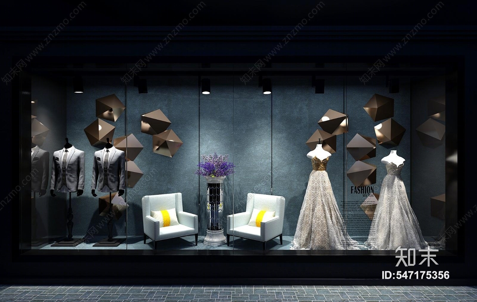 现代婚纱模特3D模型下载【ID:547175356】