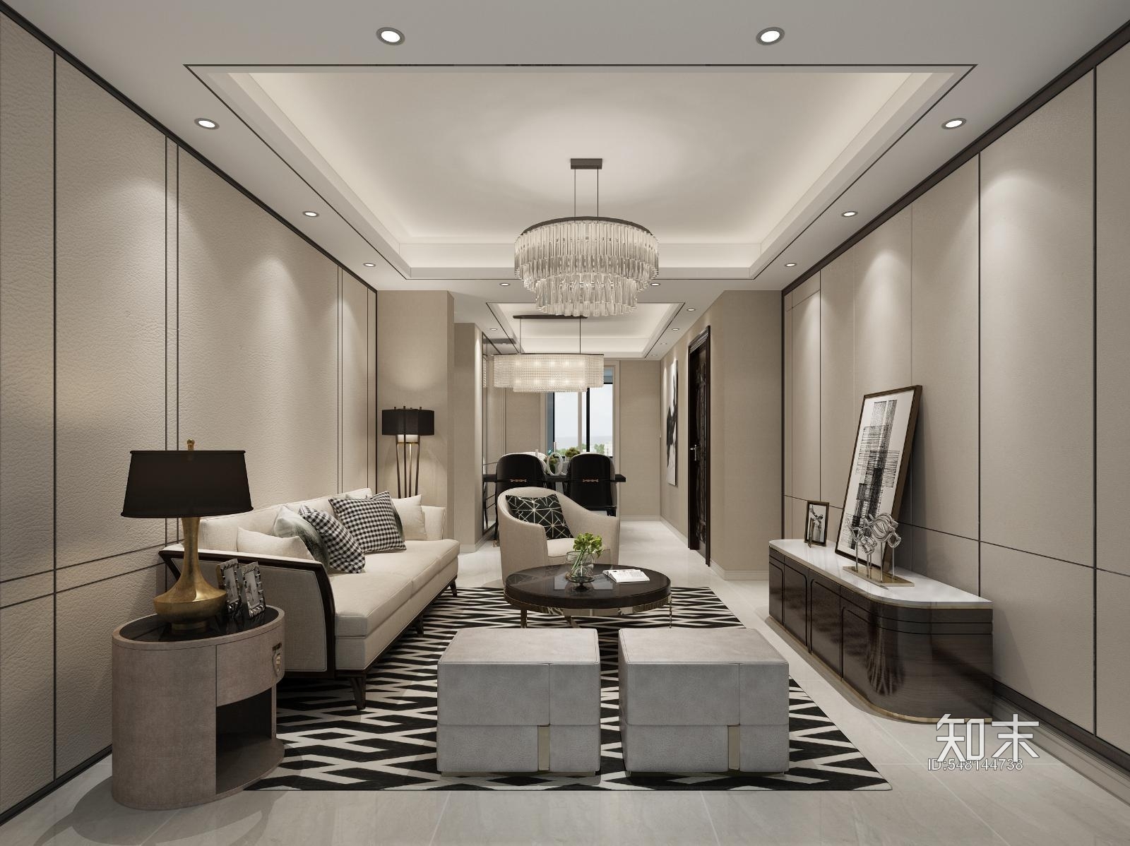 金茂府80m²样板间施工图下载【ID:548144738】