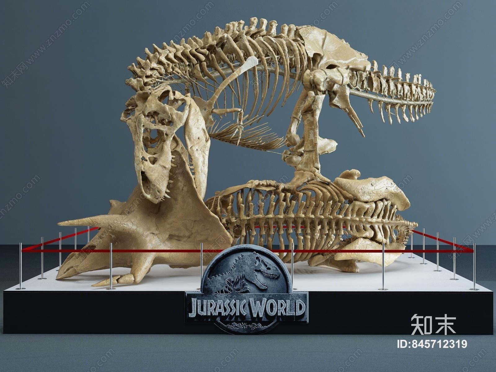 现代风格恐龙化石3D模型下载【ID:845712319】