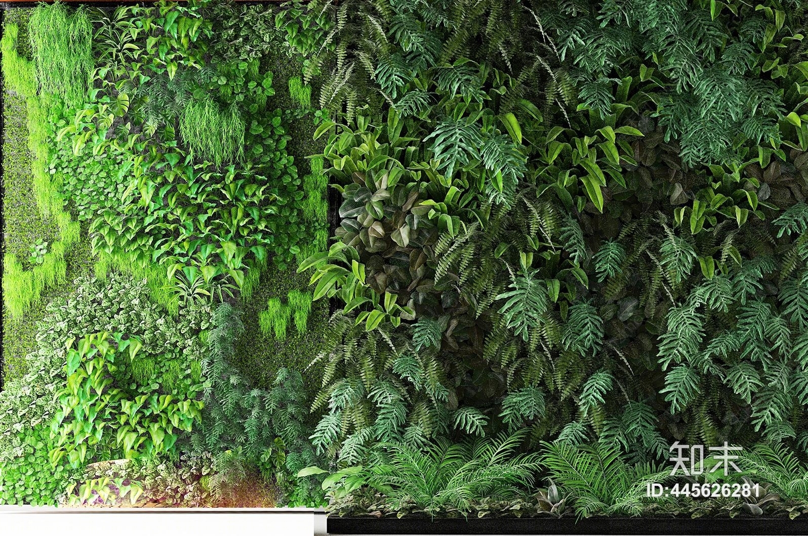现代植物坐垫盆栽3D模型下载【ID:445626281】