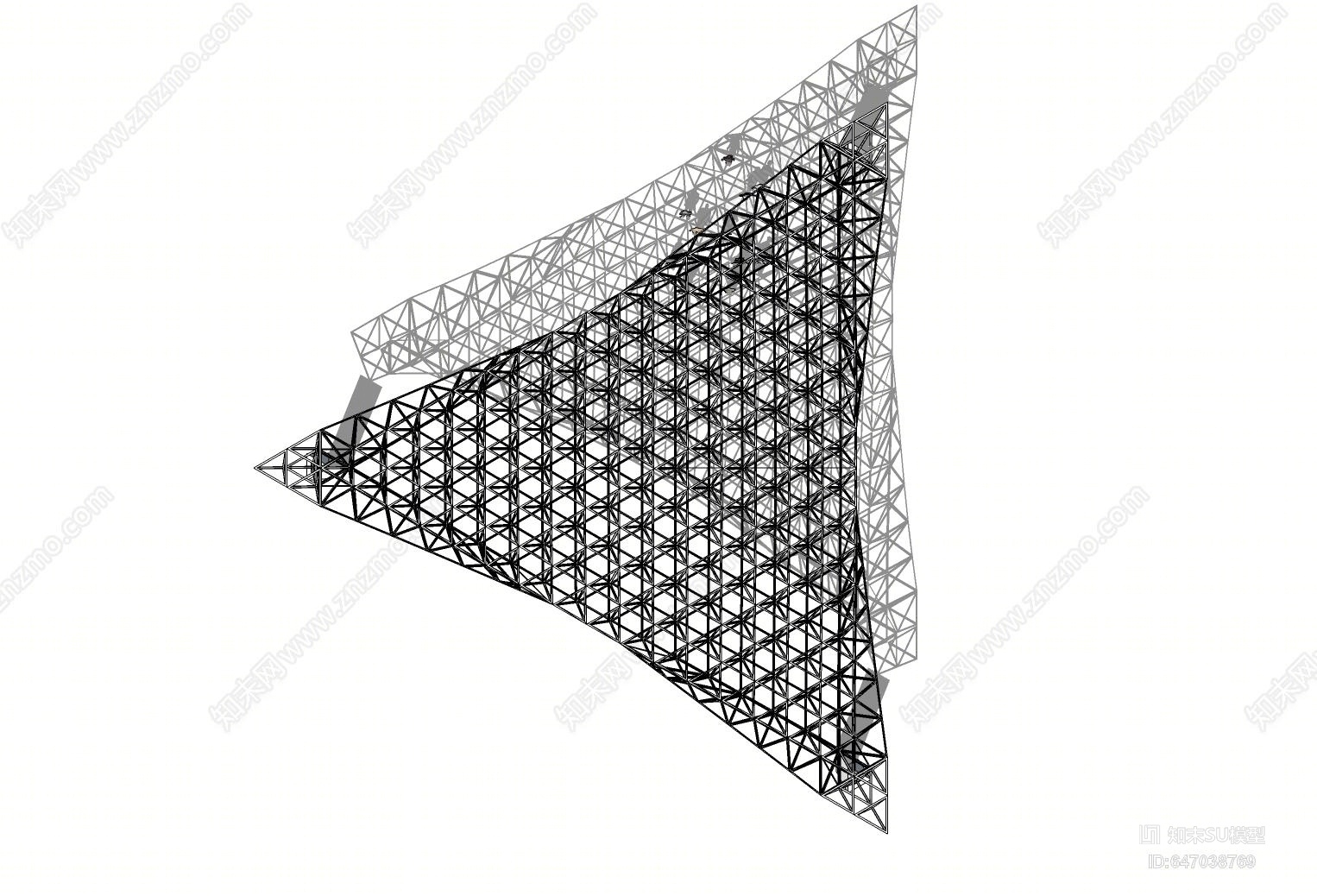 现代异形张拉膜SU模型下载【ID:647038769】