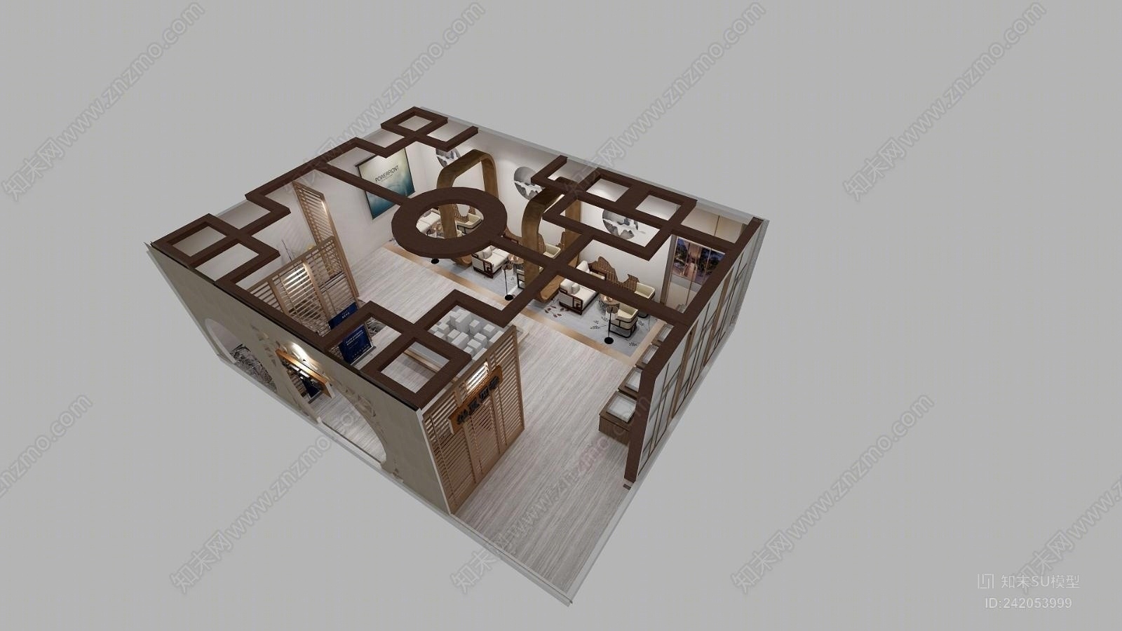 新中式房产展销会SU模型下载【ID:242053999】