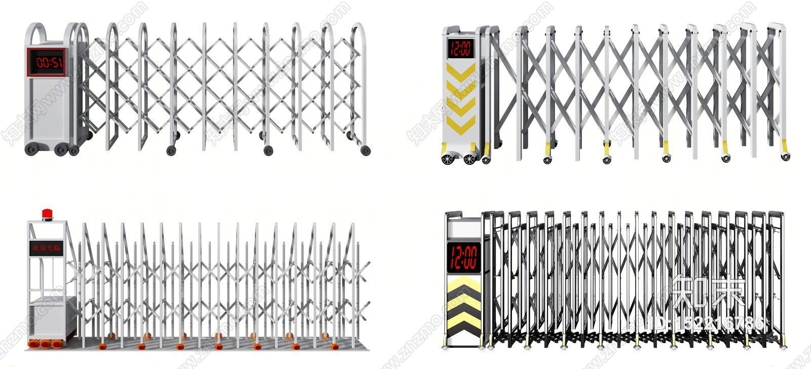 现代自动伸缩门3D模型下载【ID:152216786】
