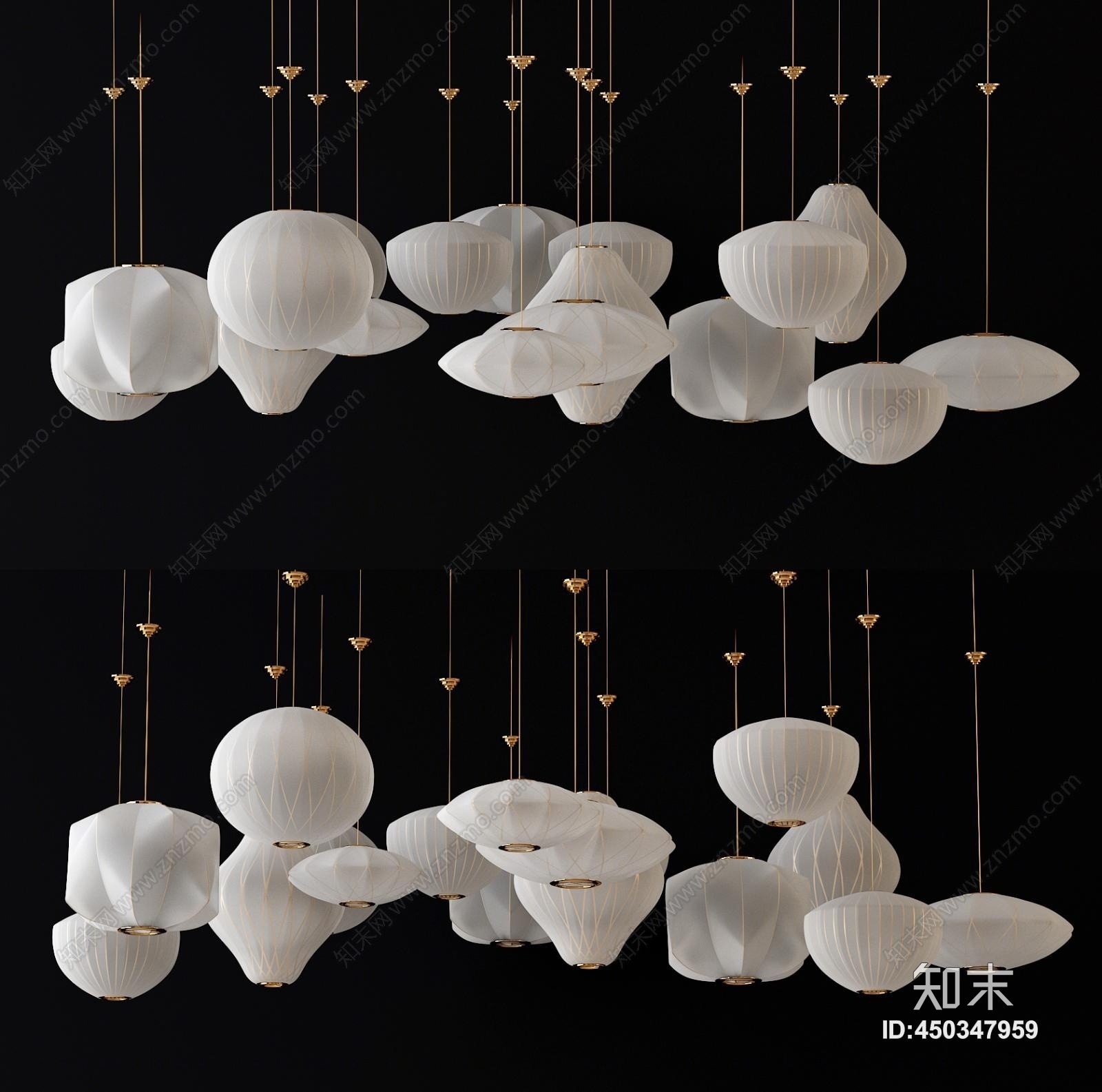 日式灯笼3D模型下载【ID:450347959】