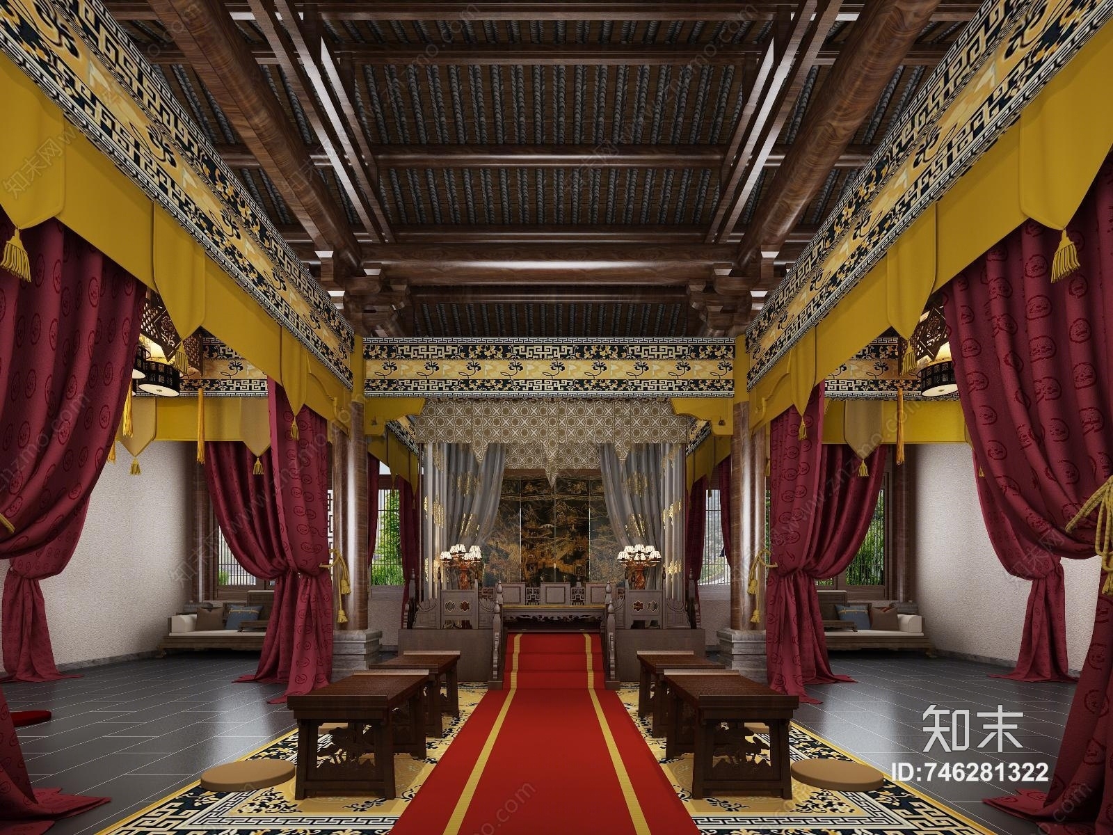 中式场景3D模型下载【ID:746281322】