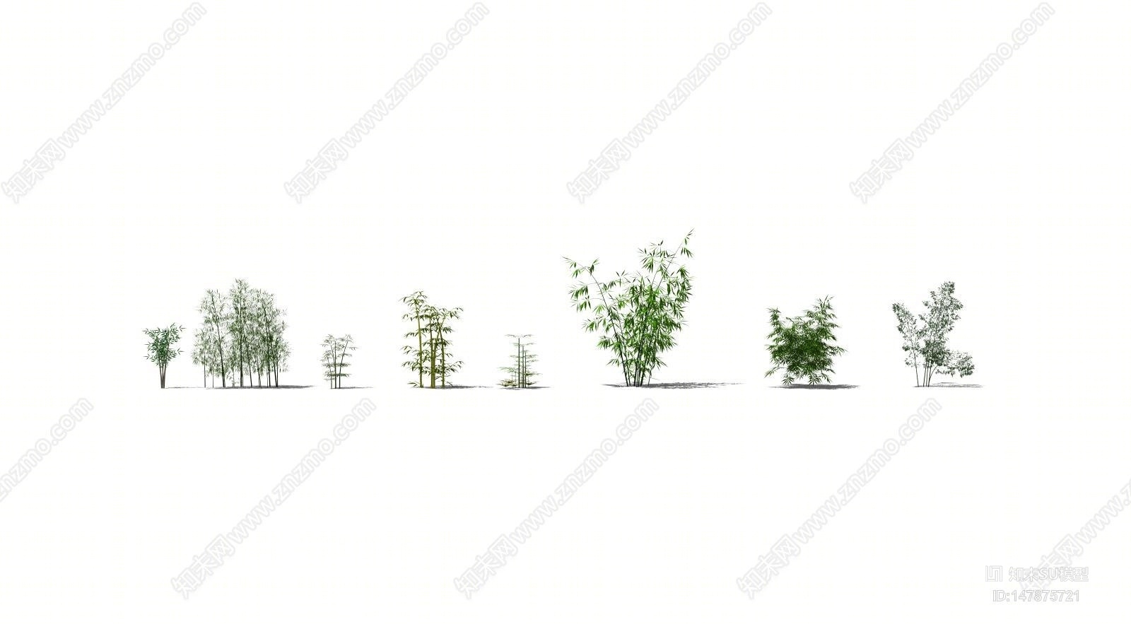 新中式竹文化植物竹子SU模型下载【ID:147875721】