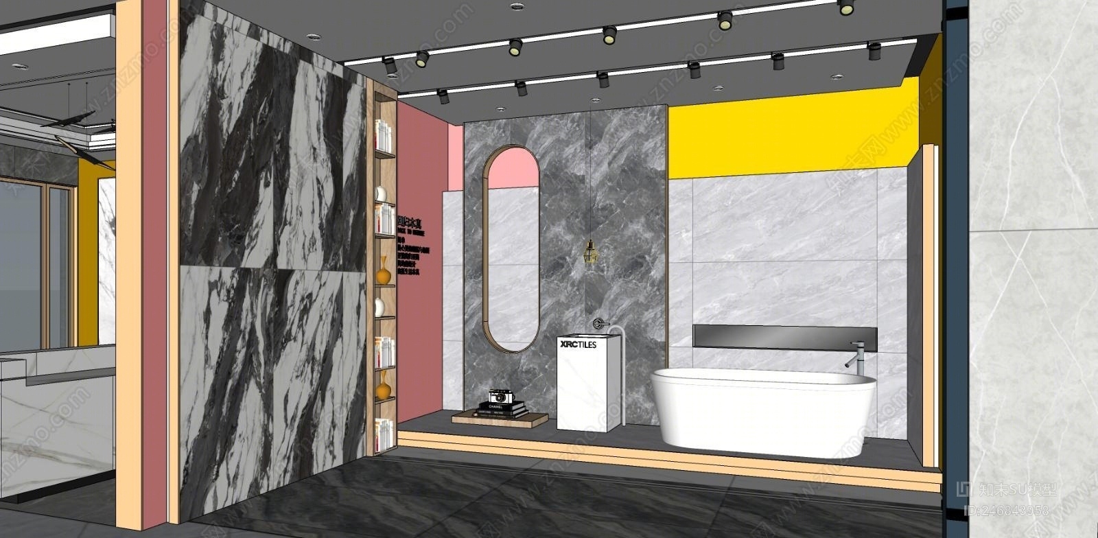 现代陶瓷展厅空间SU模型下载【ID:246843958】