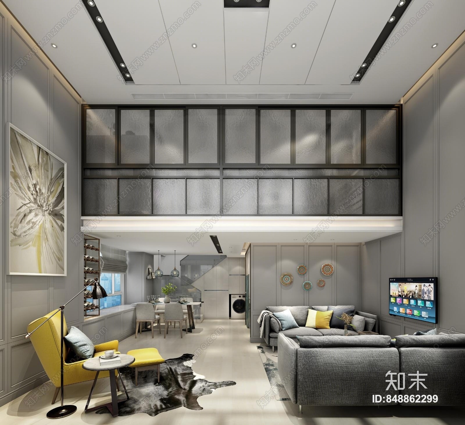 北欧轻奢单身公寓3D模型下载【ID:848862299】