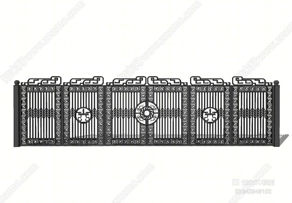 欧式铁艺门SU模型下载【ID:942948102】