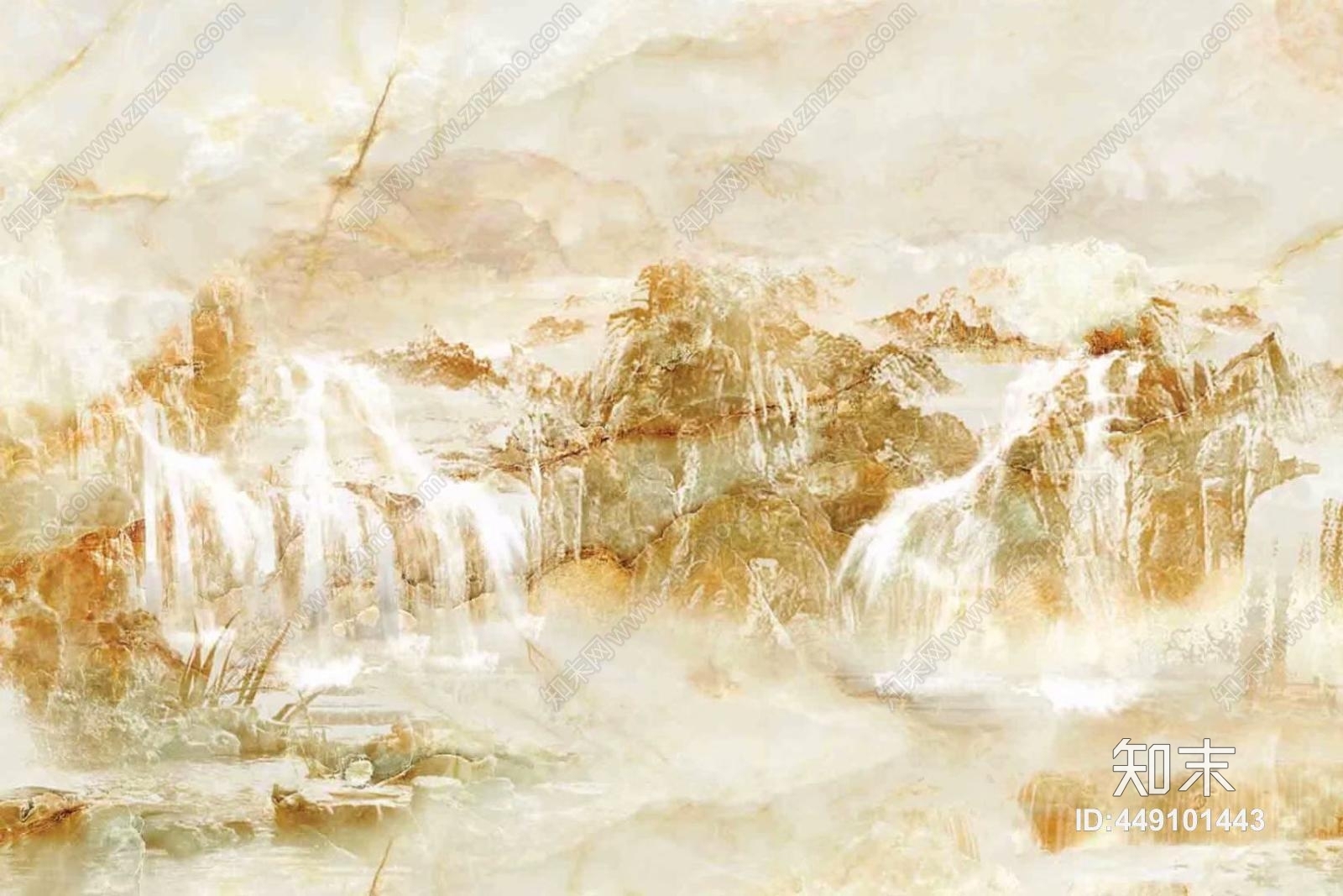 大理石纹山水图彩雕背景墙高清贴图贴图下载【ID:449101443】