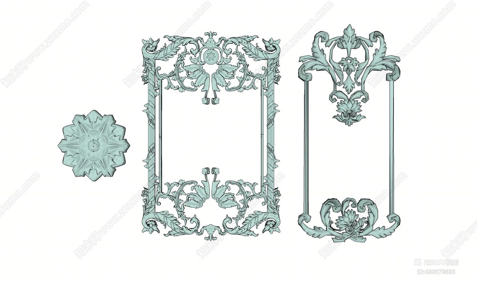 SU草图大师模型欧式雕花构件SU模型下载【ID:430079835】