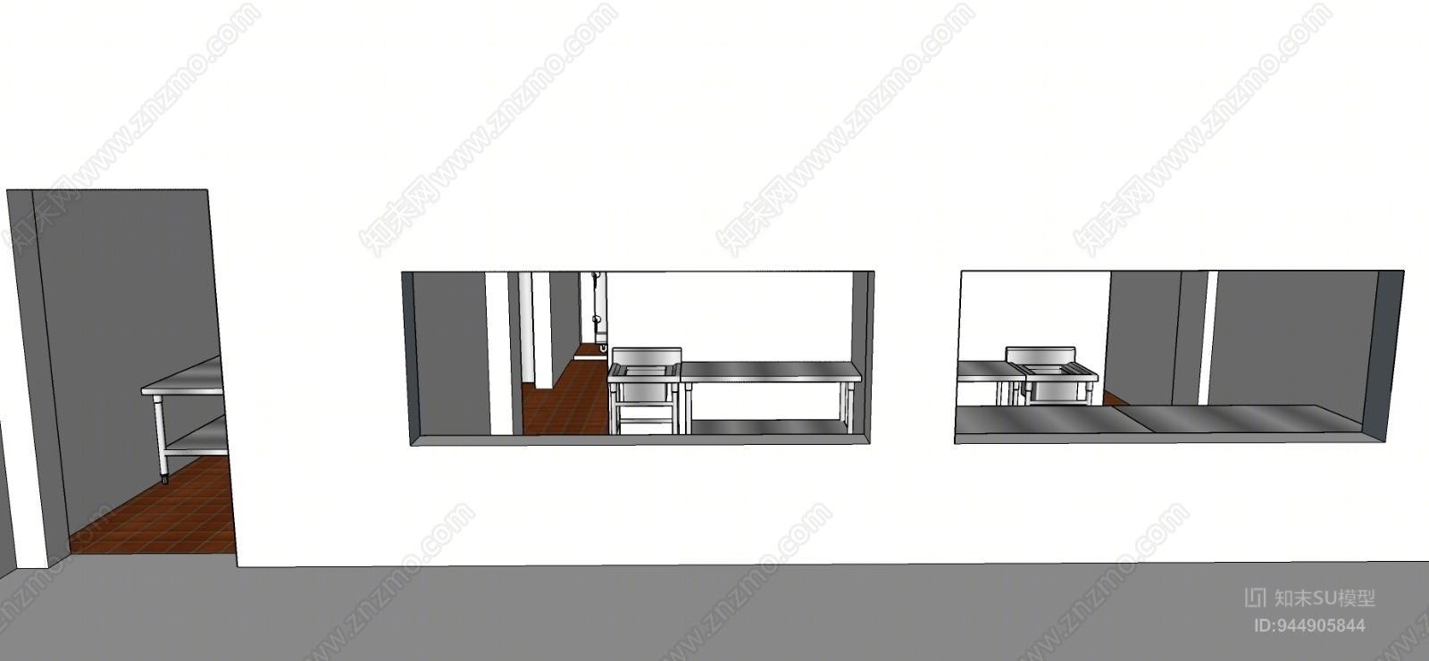 工业商用厨房SU模型下载【ID:944905844】