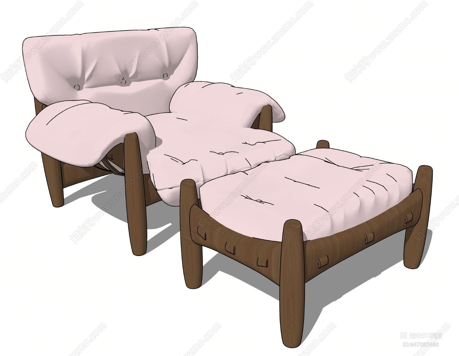 现代休闲椅SU模型草图