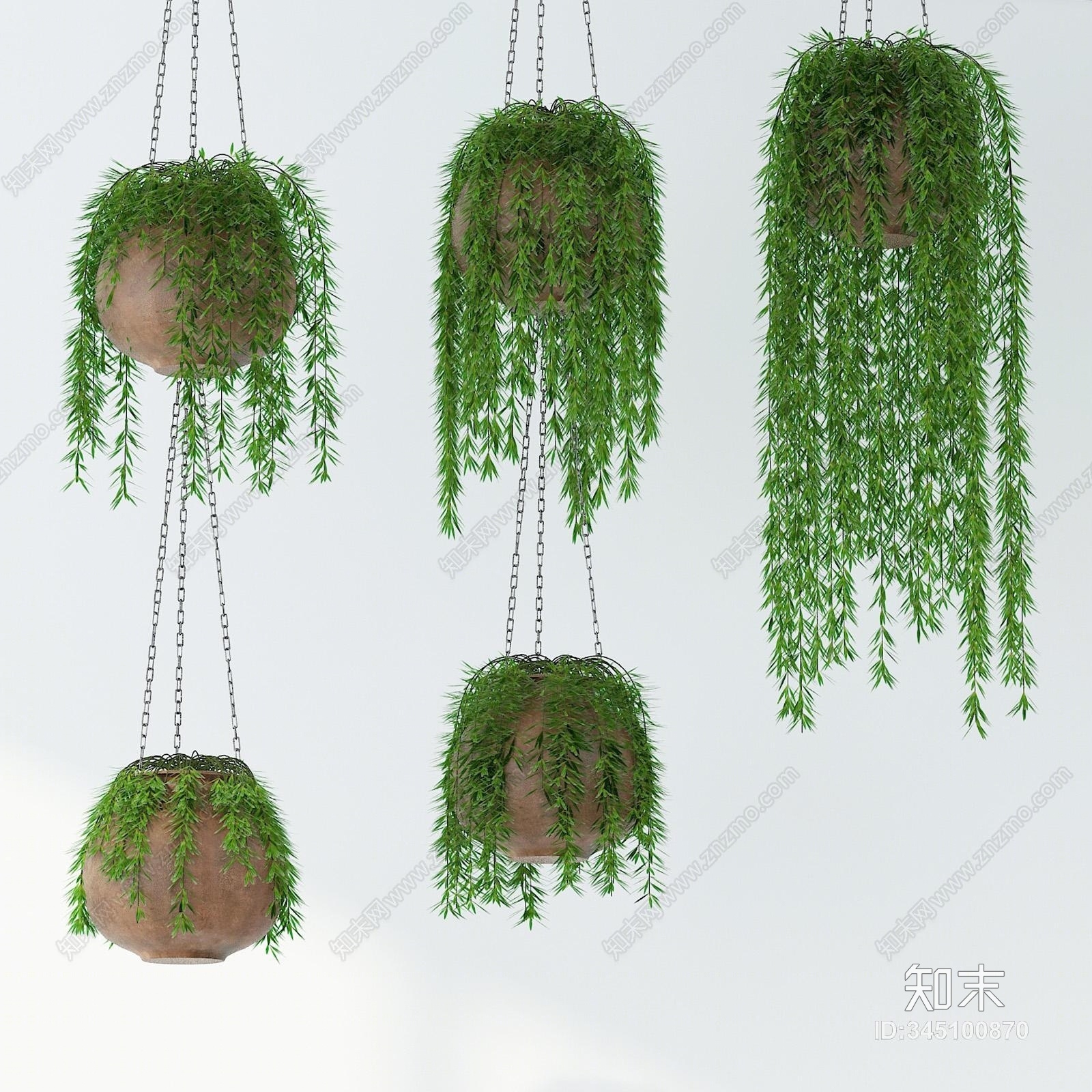 现代绿植3D模型下载【ID:345100870】