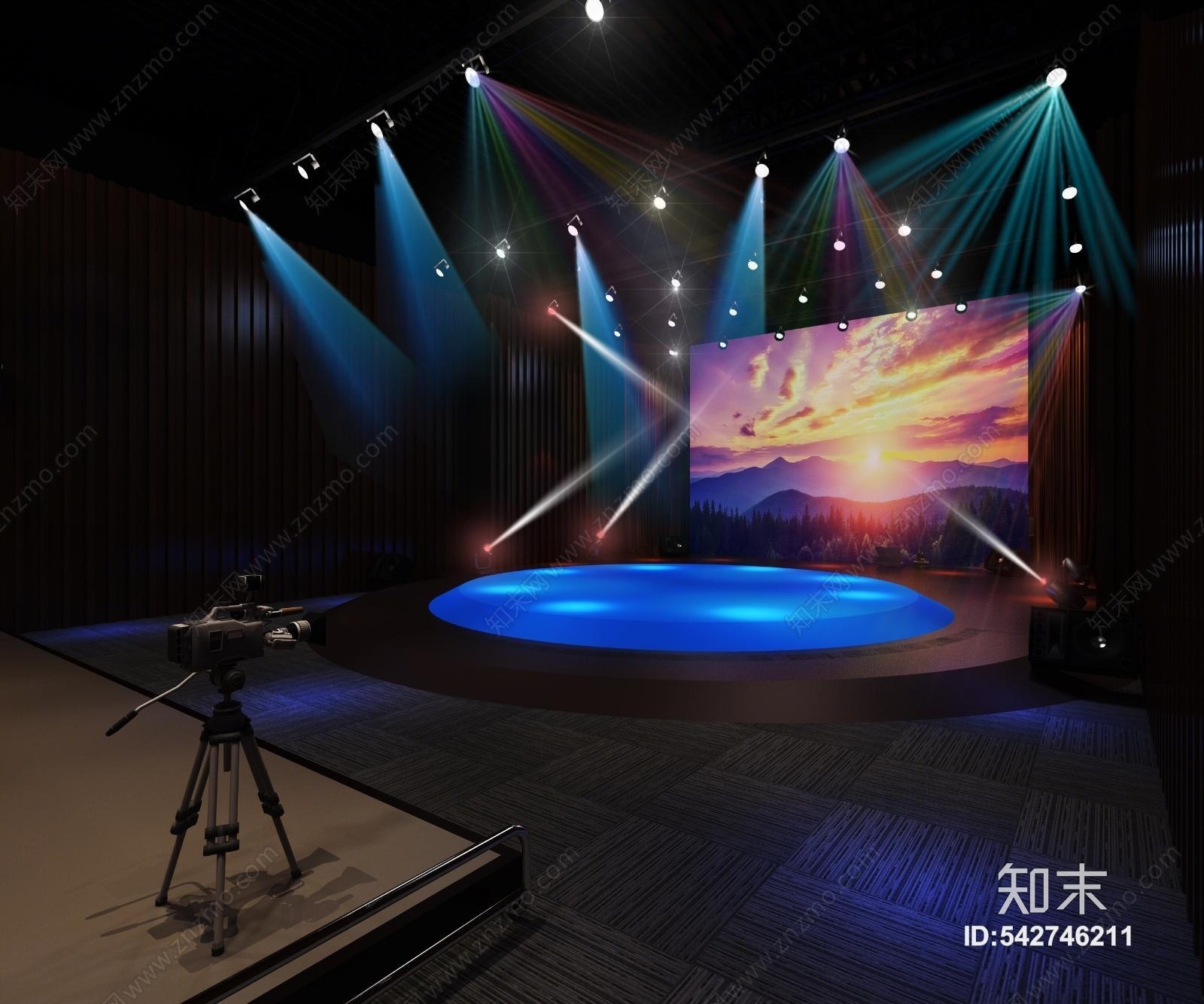 现代风格报告厅3D模型下载【ID:542746211】