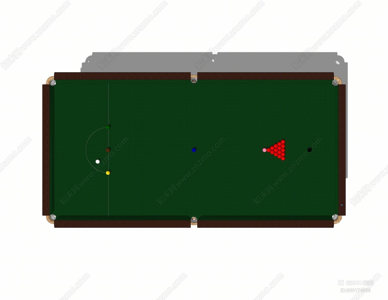 美式风格桌球SU模型下载【ID:950174669】
