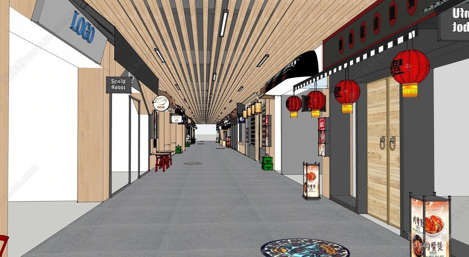 日式风格日式餐厅SU模型下载【ID:848734641】