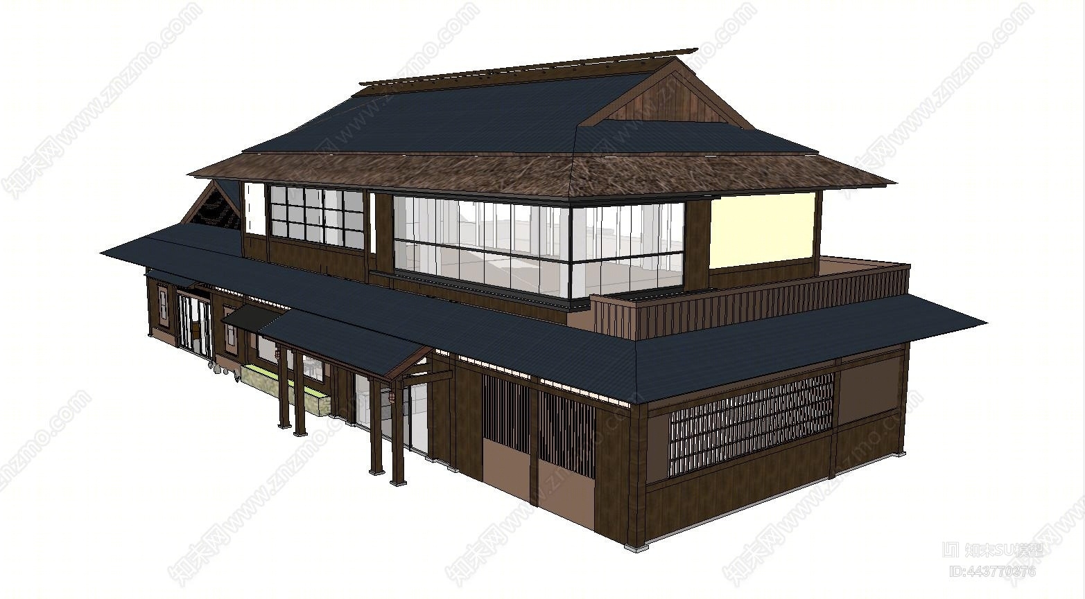 日式建筑SU模型下载【ID:443770376】