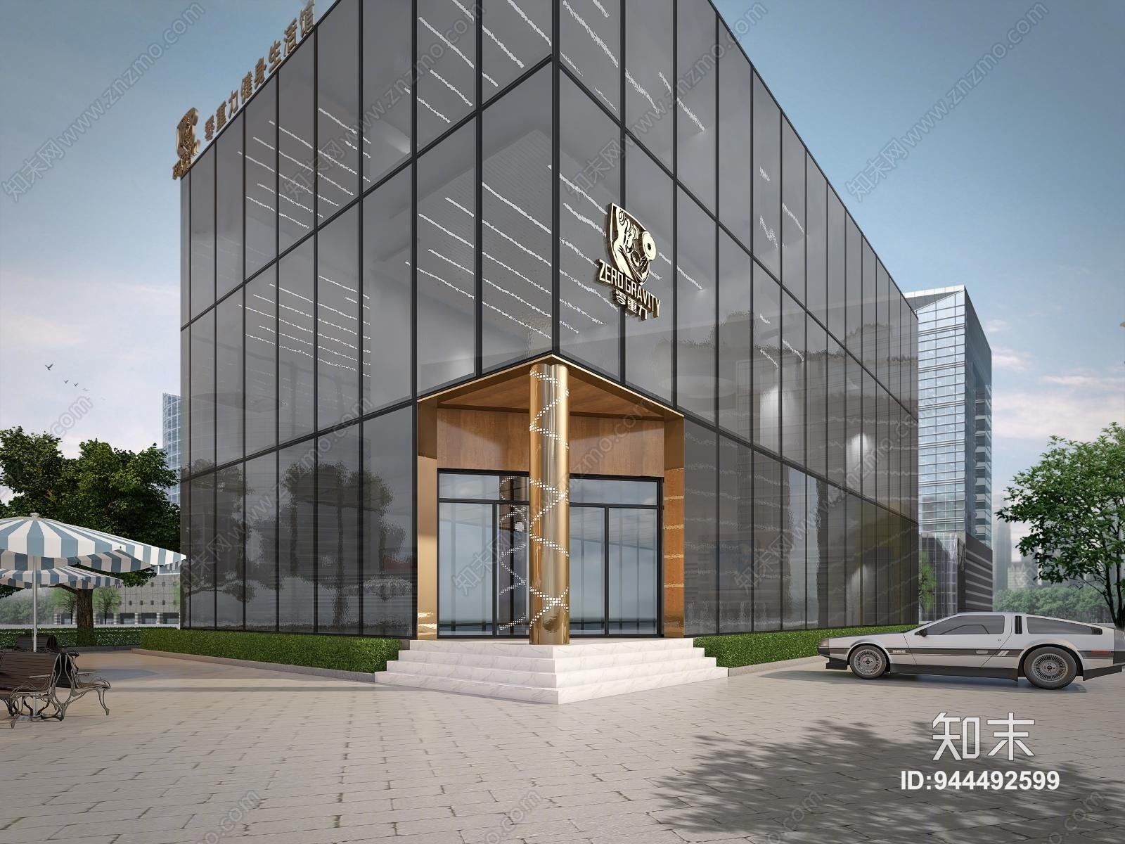 后现代健身房现代门头3D模型下载【ID:944492599】