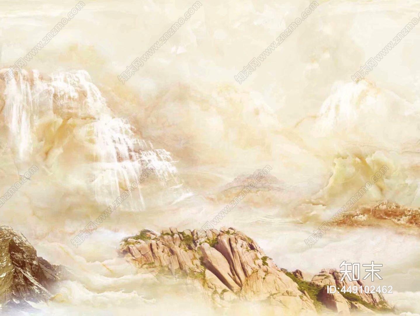大理石纹山水图彩雕背景墙高清贴图贴图下载【ID:449102462】