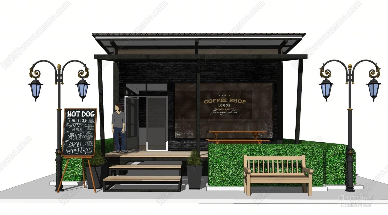 欧式奶茶店SU模型下载【ID:645951593】