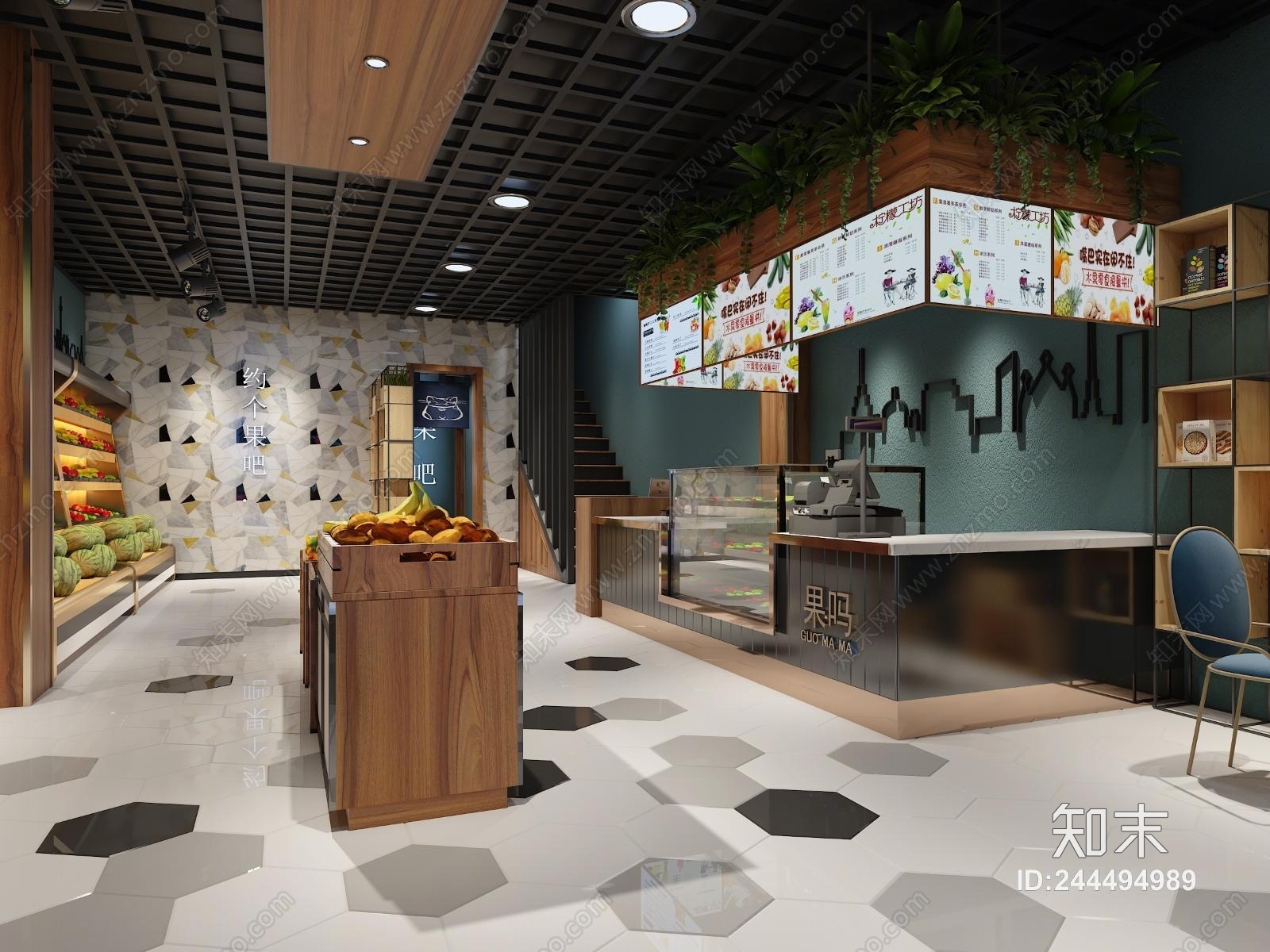工业风水果店模型3D模型下载【ID:244494989】