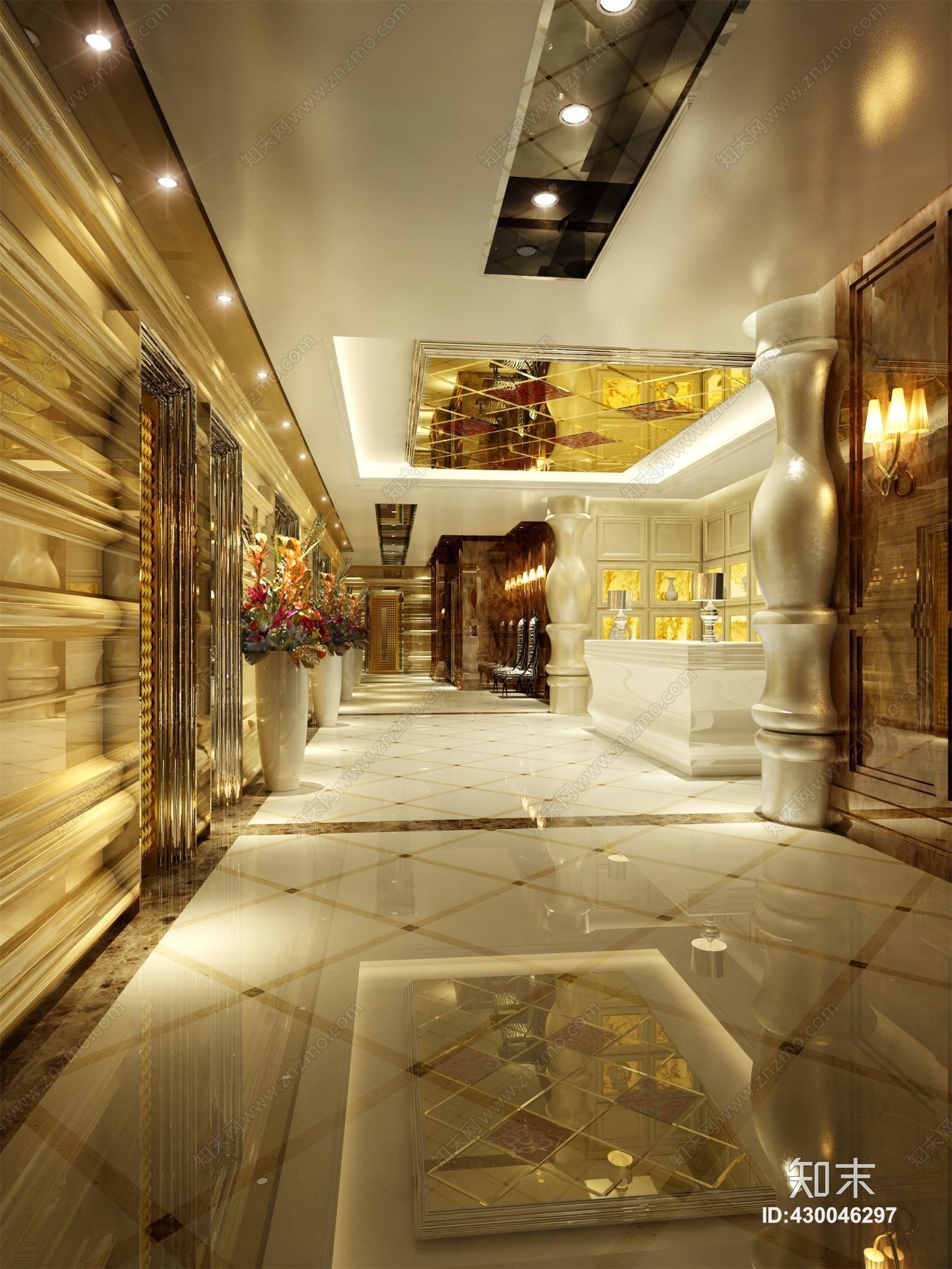 其它酒店大堂过道玄关前台椅子3D模型下载【ID:430046297】