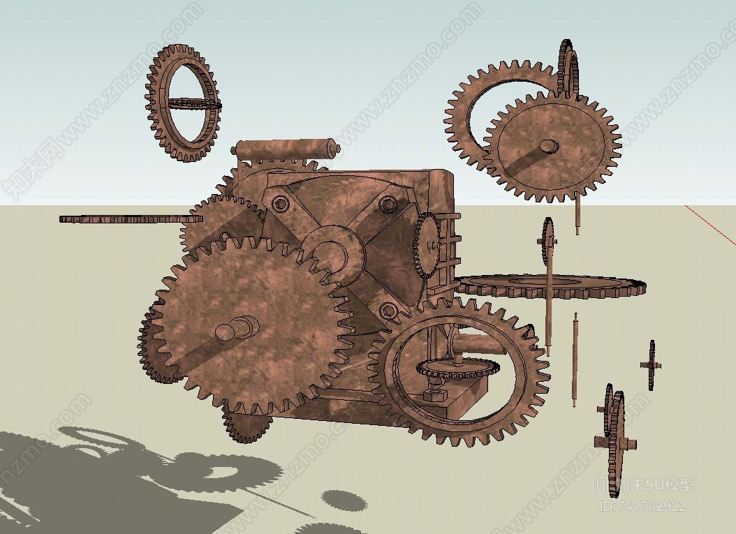 工业风齿轮SU模型下载【ID:741782922】