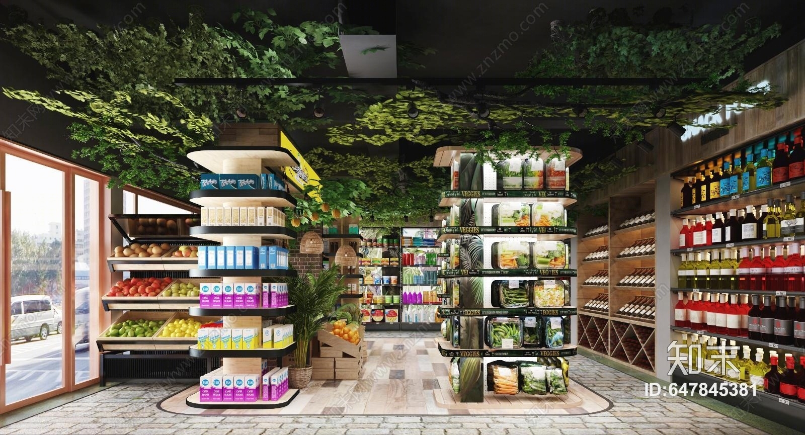 现代生鲜超市3D模型下载【ID:647845381】
