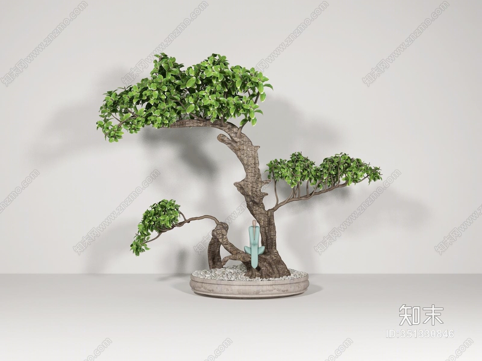 中式盆景3D模型下载【ID:351330846】