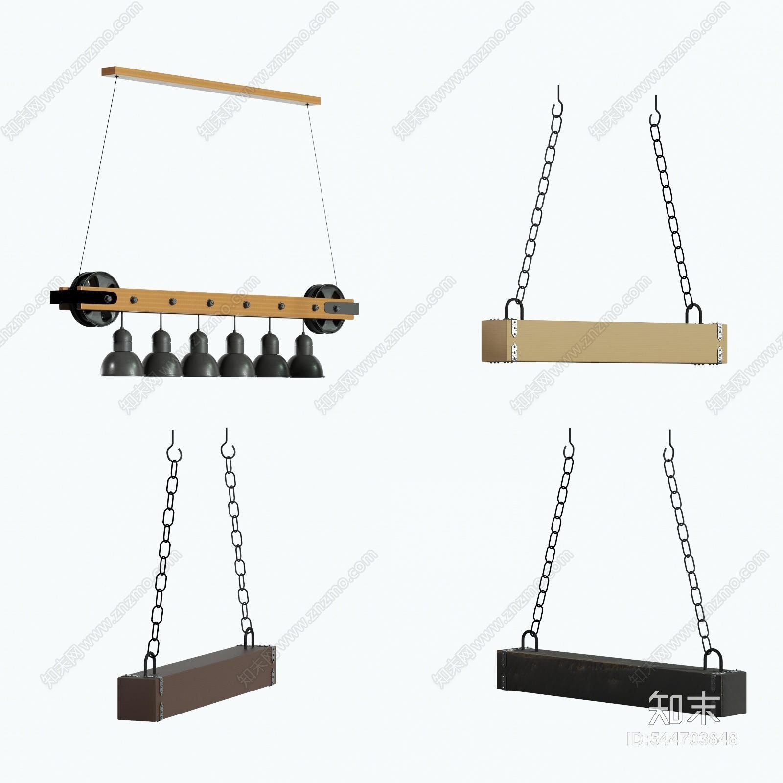 工业风loft吊灯3D模型下载【ID:544703848】