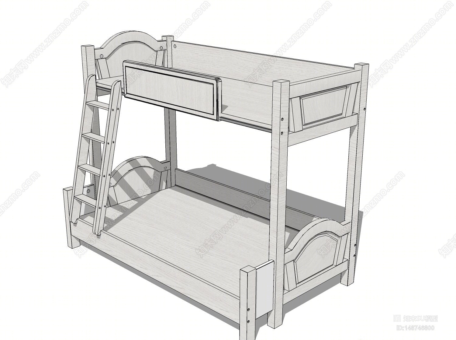 现代风格上下床SU模型下载【ID:148746800】