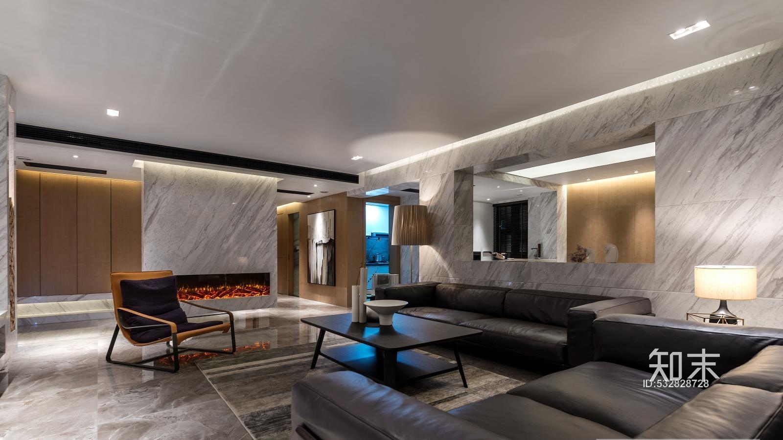 北欧风格简约家装样板房施工图CAD+效果图施工图下载【ID:532828728】