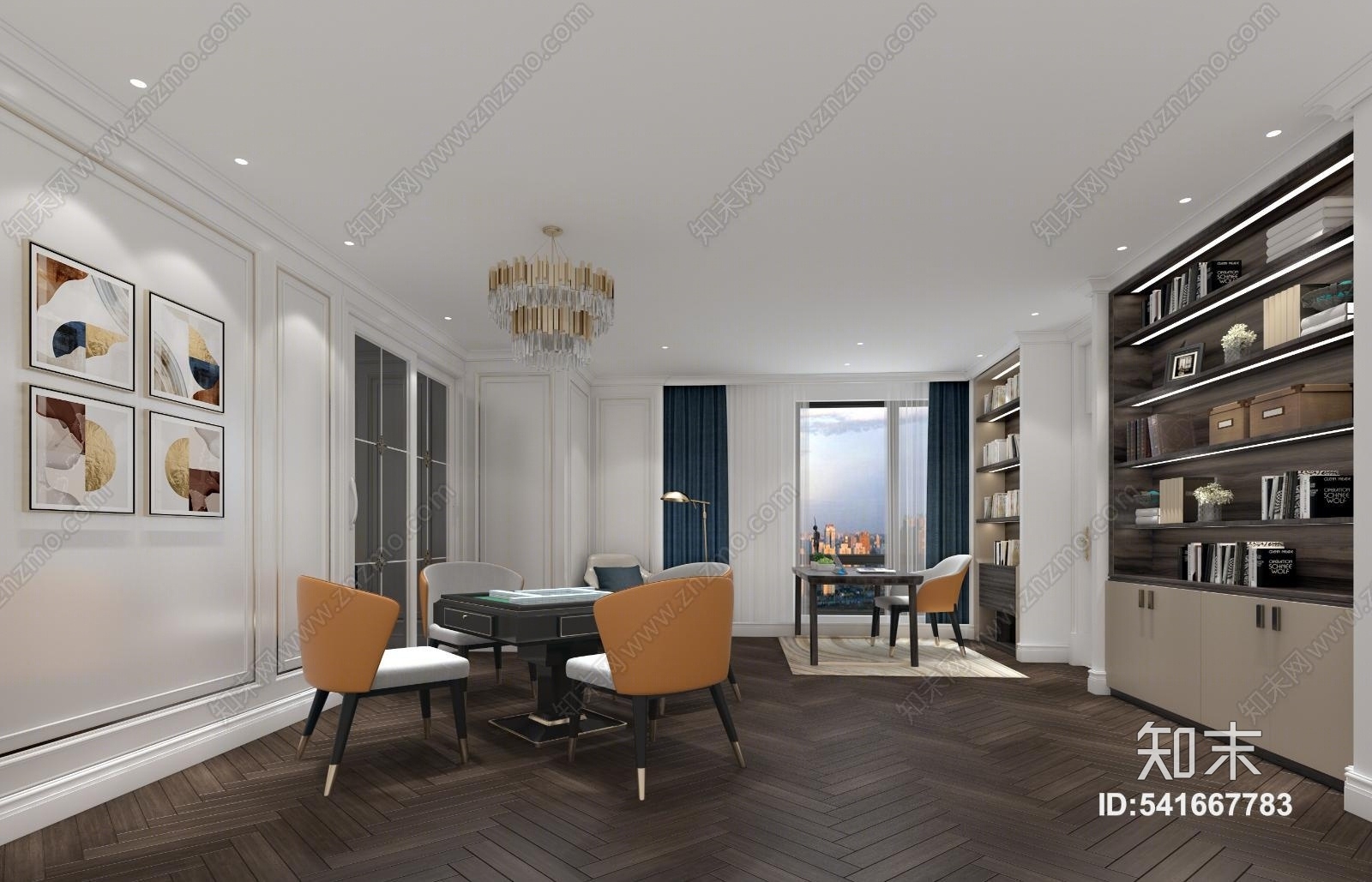 现代麻将室3D模型下载【ID:541667783】